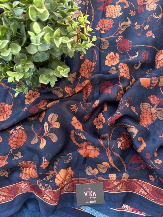 Floral Printed georgette saree