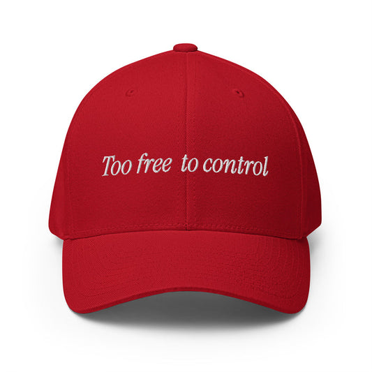 Red Cotton Twill Hat with Too Free To Control embroidery by MyCore