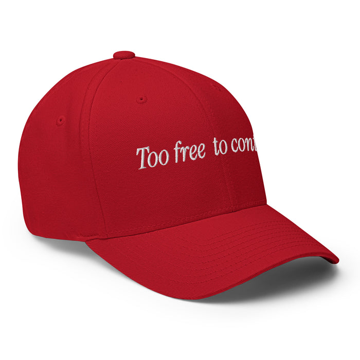 MyCore red Classic Hat featuring Too Free To Control front embroidery