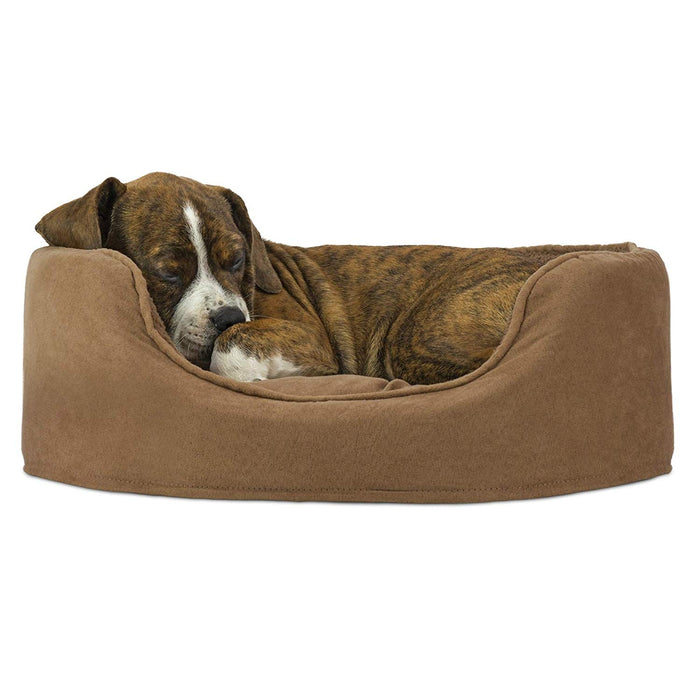 Furhaven Pet NAP Oval Lounger Bed for Dog or Cat, Camel, Pequeño