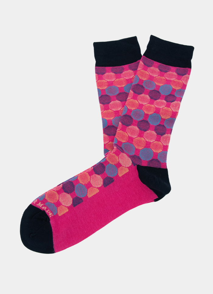 Fuschia Navy Big Dot Sock by Hammer Made – product view 1