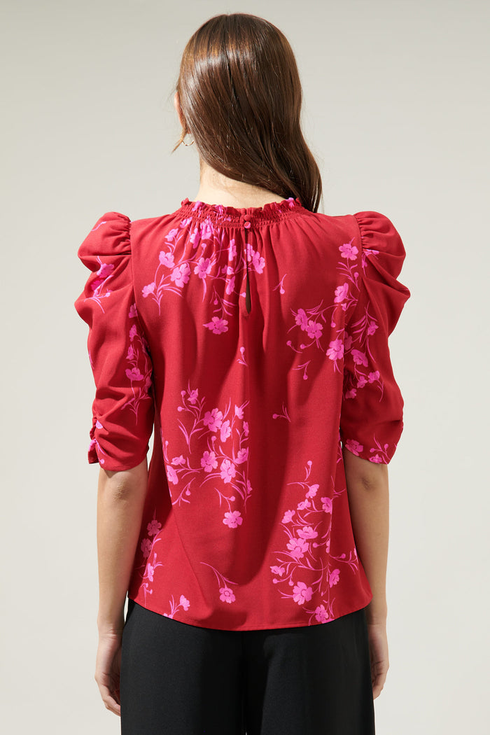 Gemma Floral Drape Sleeve Top