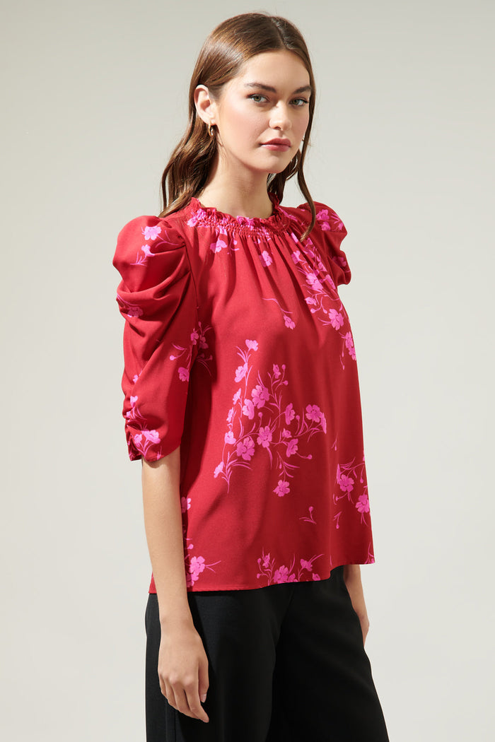 Gemma Floral Drape Sleeve Top