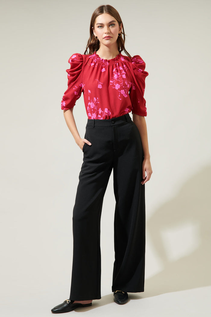 Gemma Floral Drape Sleeve Top