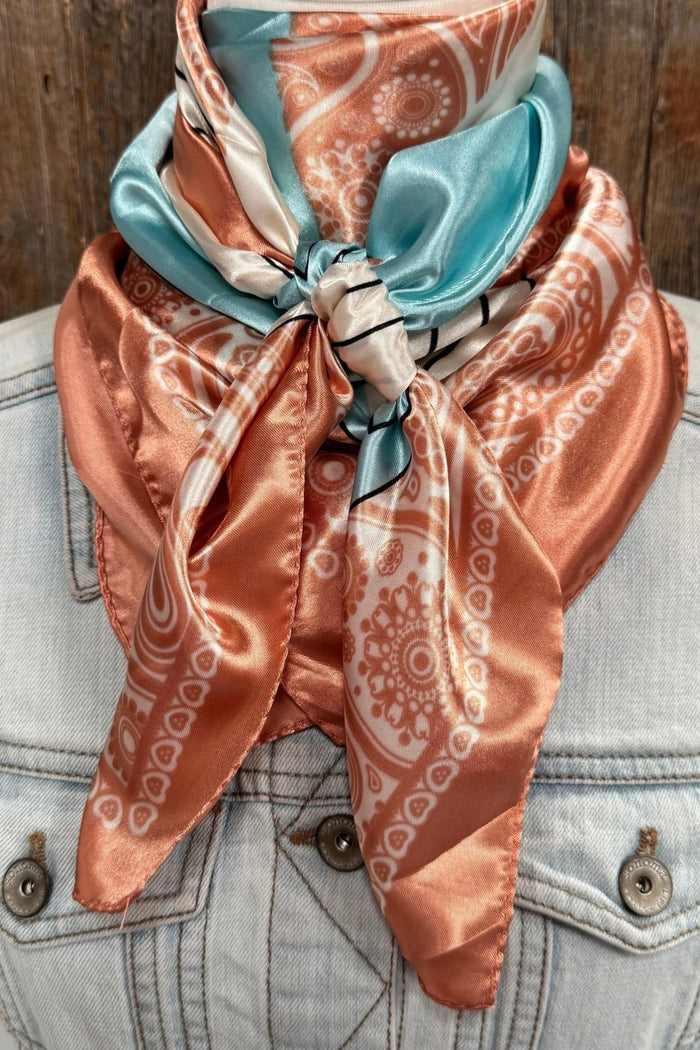 Salmon/Blue Paisley