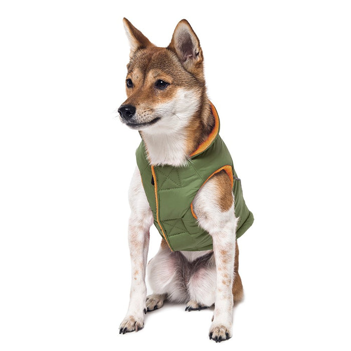 GOOBY Cold Weather Fleece Lined Sports Dog Vest with Reflective Lining, X-Large, Green