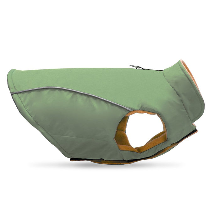 GOOBY Cold Weather Fleece Lined Sports Dog Vest with Reflective Lining, X-Large, Green