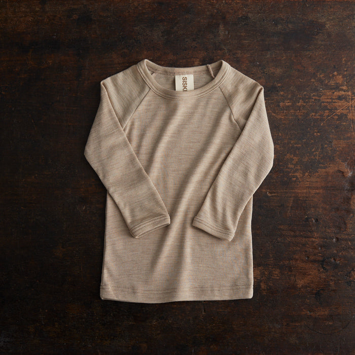 Grebe Baby & Kids Top - Merino Wool & Silk - Sandstorm
