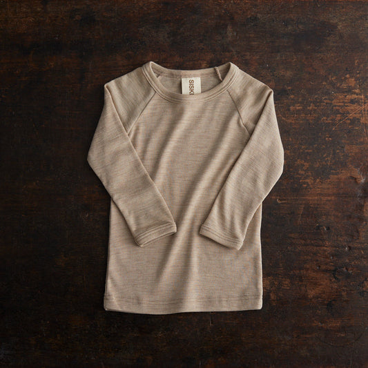 Grebe Baby & Kids Top - Merino Wool & Silk - Sandstorm