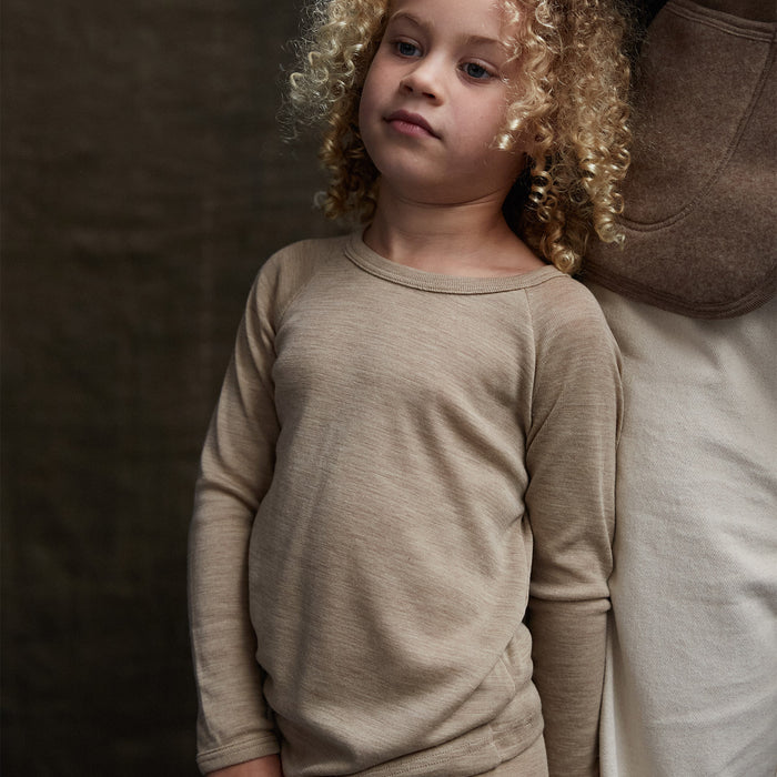 Grebe Baby & Kids Top - Merino Wool & Silk - Sandstorm