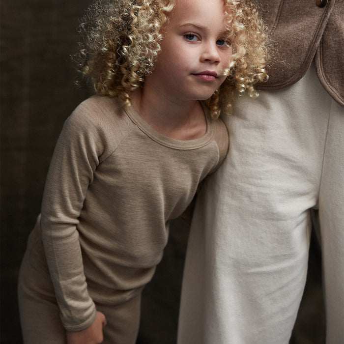 Grebe Baby & Kids Top - Merino Wool & Silk - Sandstorm