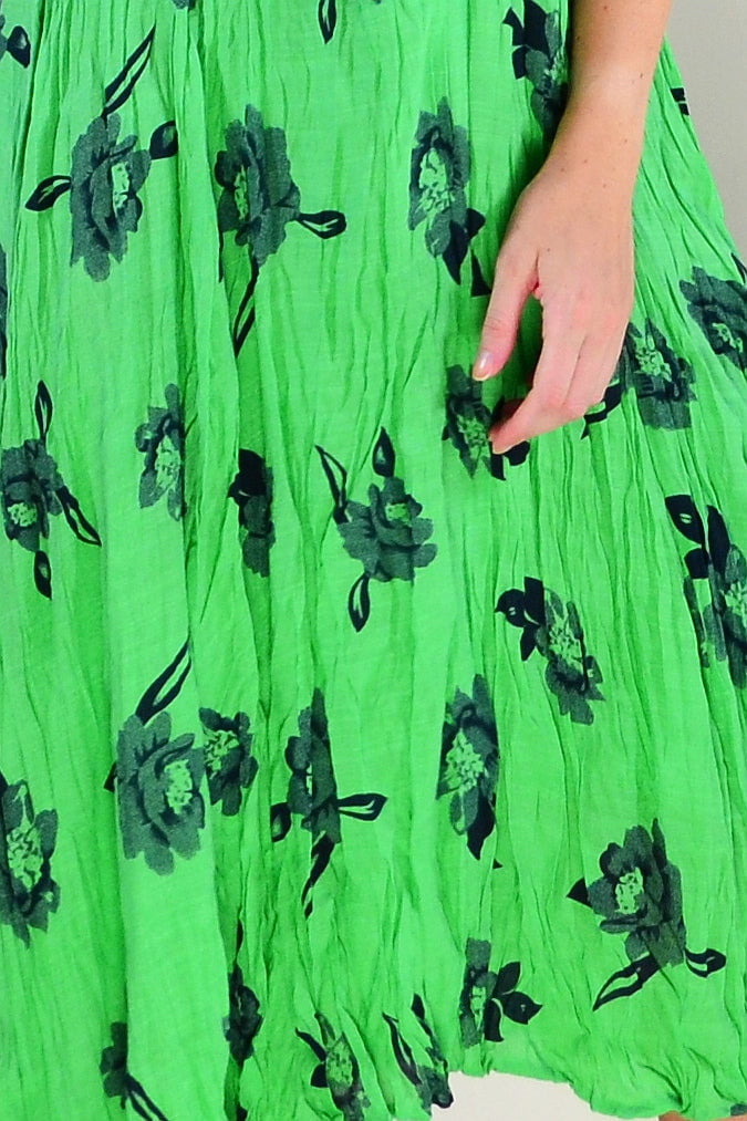 Green sleeveless tunic dress by Willow Tree, featuring a flowing fabric and a relaxed fit, ideal for casual summer wear.
