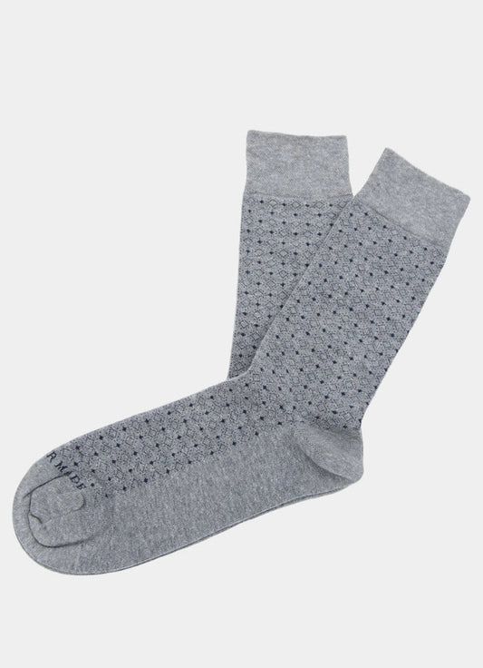 Grey/Navy Melange Ribbed Sock - JEK2067PL-084029 - Hammer Made