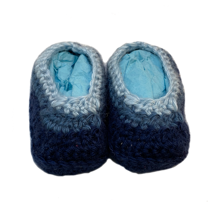 Handmade Crochet Tri Color Baby Booties