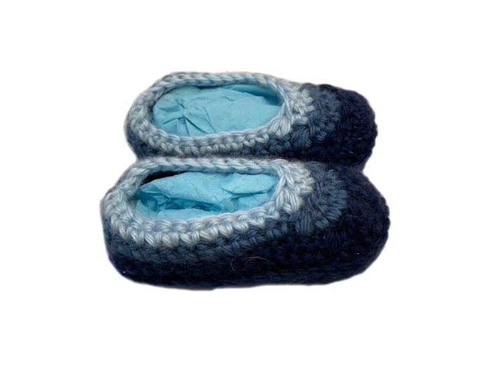 Handmade Crochet Tri Color Baby Booties
