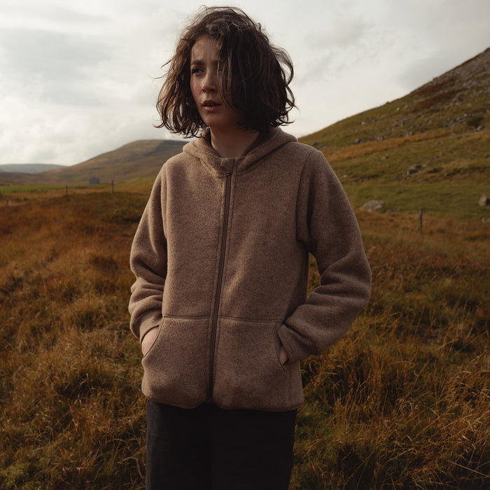 Hawk Kids Jacket - Merino Wool Fleece - Driftwood