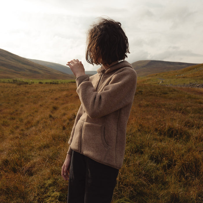 Hawk Kids Jacket - Merino Wool Fleece - Driftwood