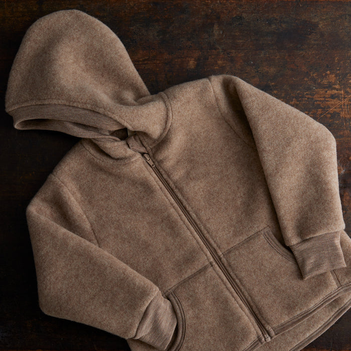 Hawk Kids Jacket - Merino Wool Fleece - Driftwood