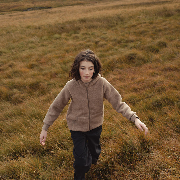 Hawk Kids Jacket - Merino Wool Fleece - Driftwood