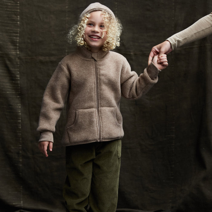 Hawk Kids Jacket - Merino Wool Fleece - Driftwood