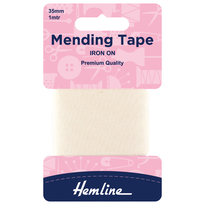Hemline Iron-On Mending Tape: 100cm x 38mm - Invisible Mending