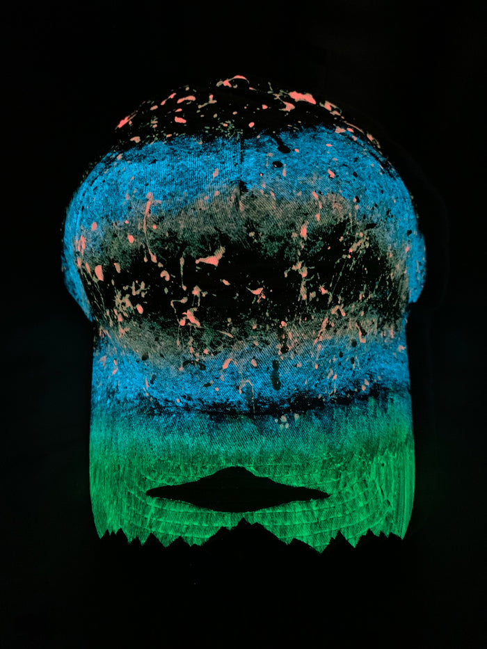 Hidden UFO Glow in the Dark Galaxy Hat