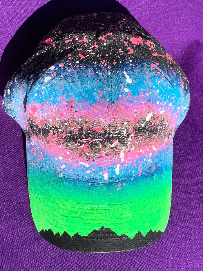 Hidden UFO Glow in the Dark Galaxy Hat