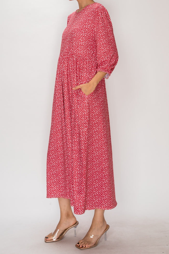 Holland Red Floral Dress