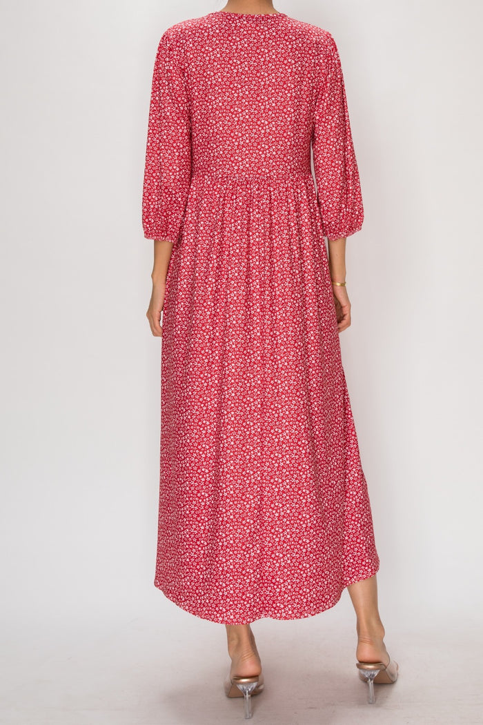 Holland Red Floral Dress