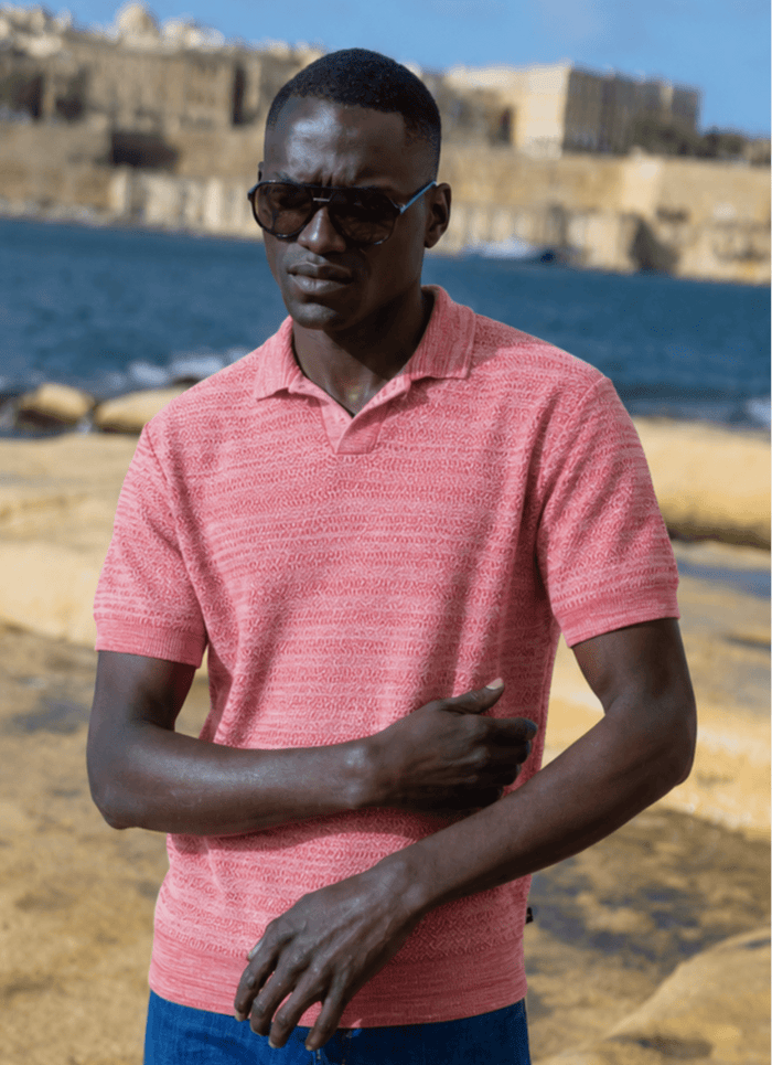 Holman Split Neck Knit Polo - 15589-83980 - Hammer Made