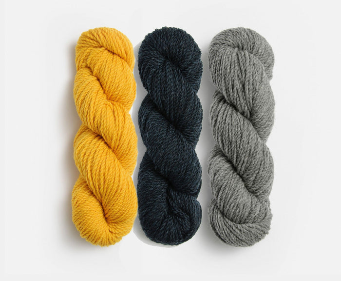 XS / Blue Sky Fibers - Woolstok / Midnight Sea Spun Gold & Storm Cloud