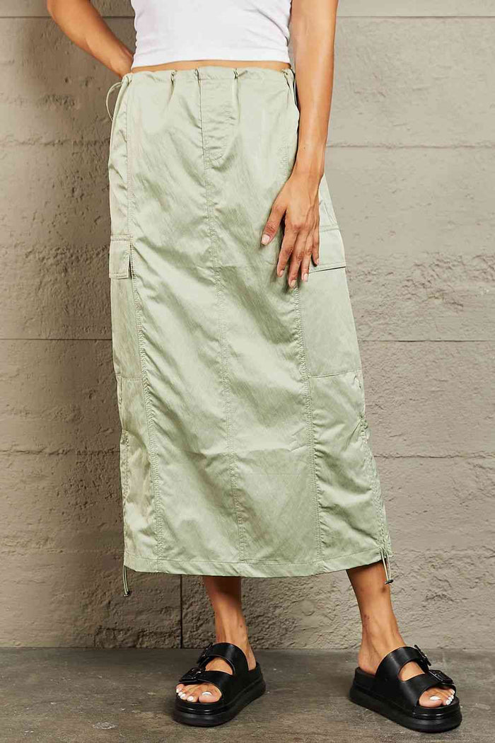 HYFVE Just In Time High Waisted Cargo Midi Skirt - Madikfashions.com