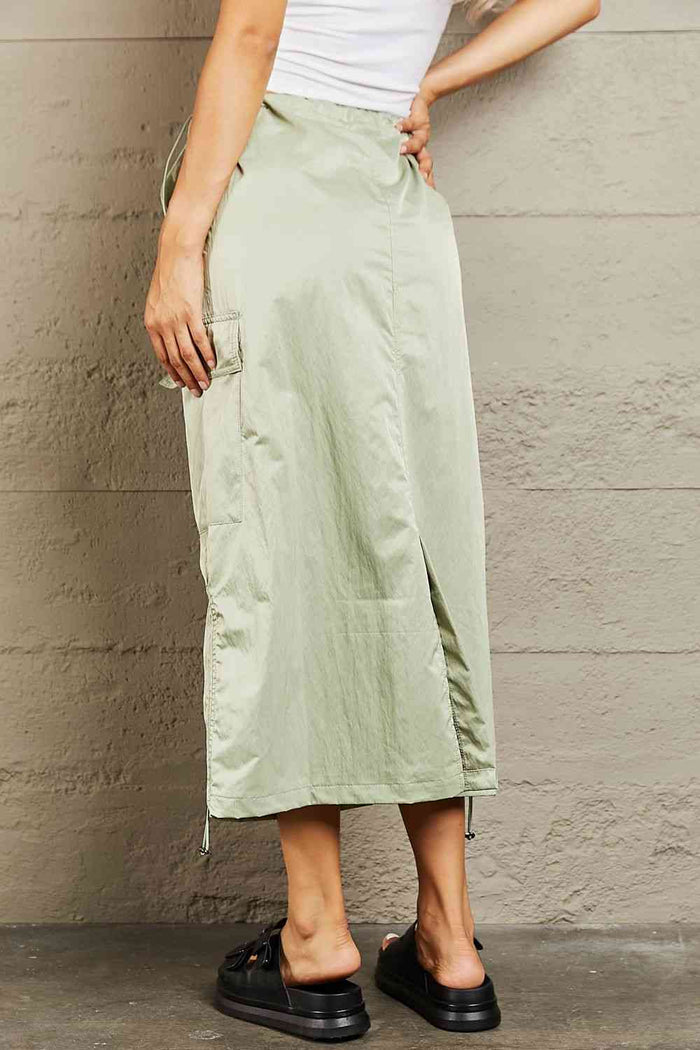 HYFVE Just In Time High Waisted Cargo Midi Skirt - Madikfashions.com