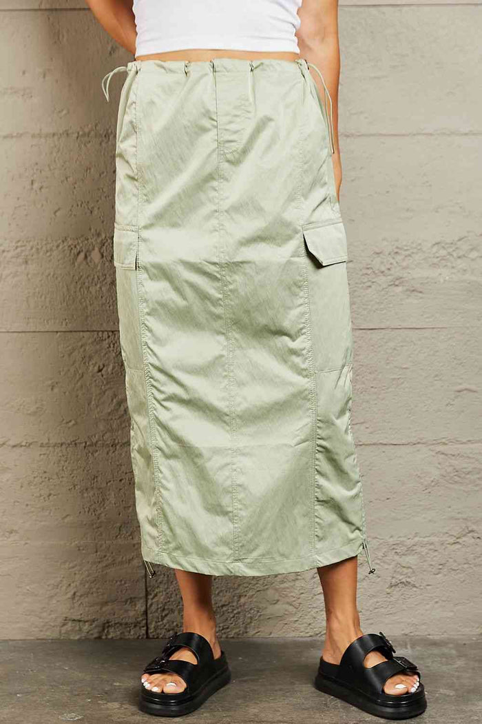 HYFVE Just In Time High Waisted Cargo Midi Skirt - Madikfashions.com