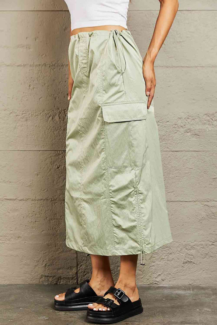 HYFVE Just In Time High Waisted Cargo Midi Skirt - Madikfashions.com
