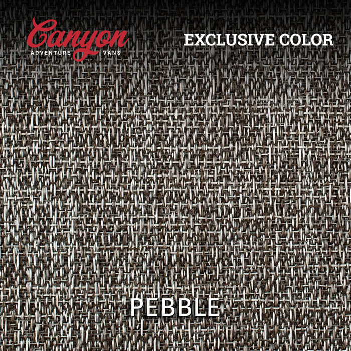 Floor mat system for the 2025 Ekko Sprinter Canyon chassis, shown in pebble design with textured surface.