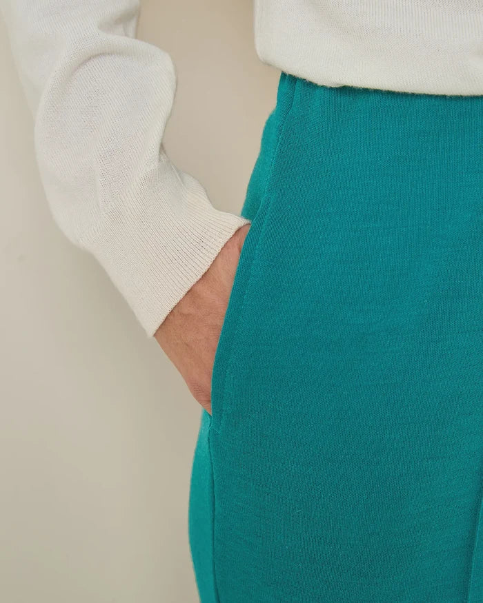 Isla Wool Blend Pull On Trousers - Emerald
