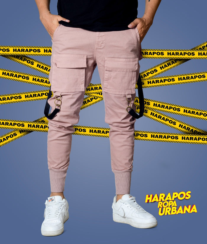 Jogger Club Black 6 bolsillos rosa