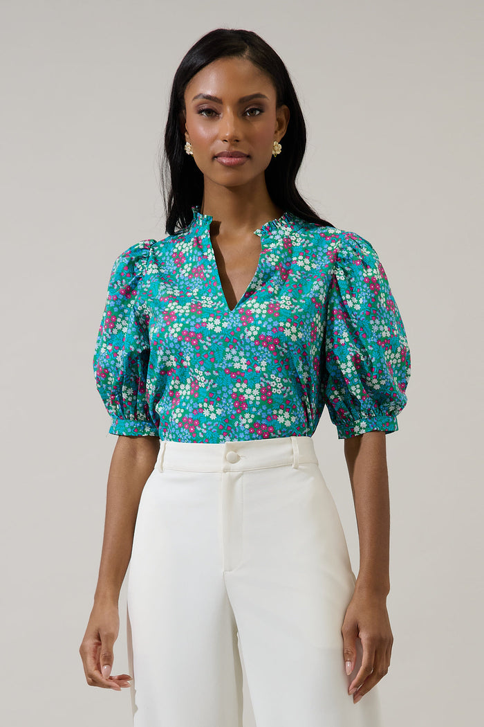 Karela Blossom Terri Puff Sleeve Top