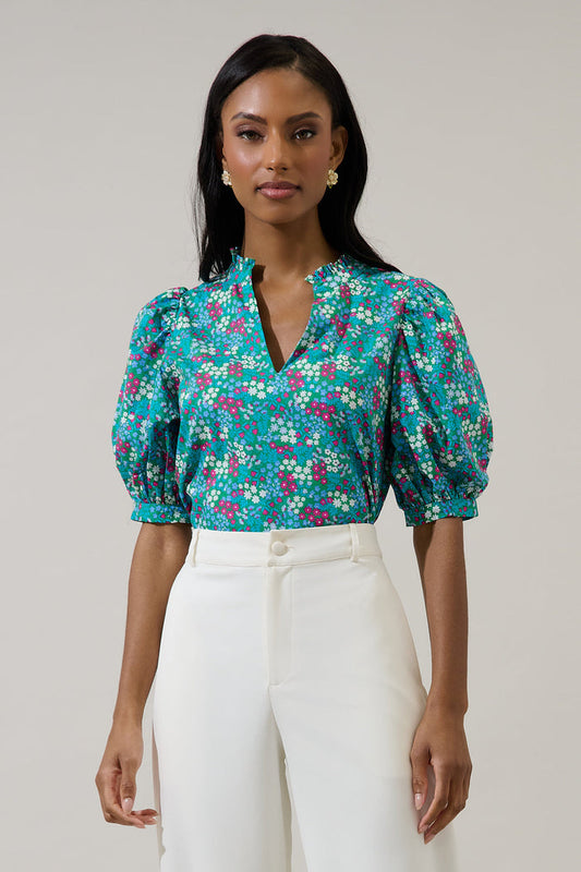 Karela Blossom Terri Puff Sleeve Top