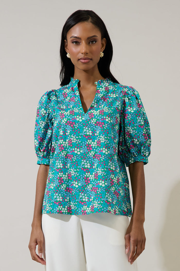 Karela Blossom Terri Puff Sleeve Top