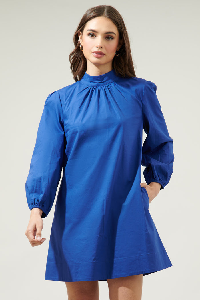 Karina Mock Neck Mini Dress