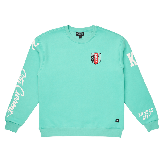 KC Current Graphic Sleeve Teal Fleece
