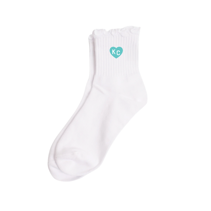 KC Current KC Teal Heart Socks