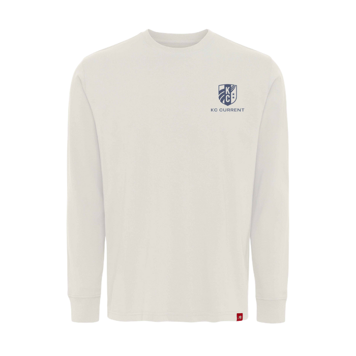 KC Current Unisex Arched Script Crest Long Sleeve T-Shirt