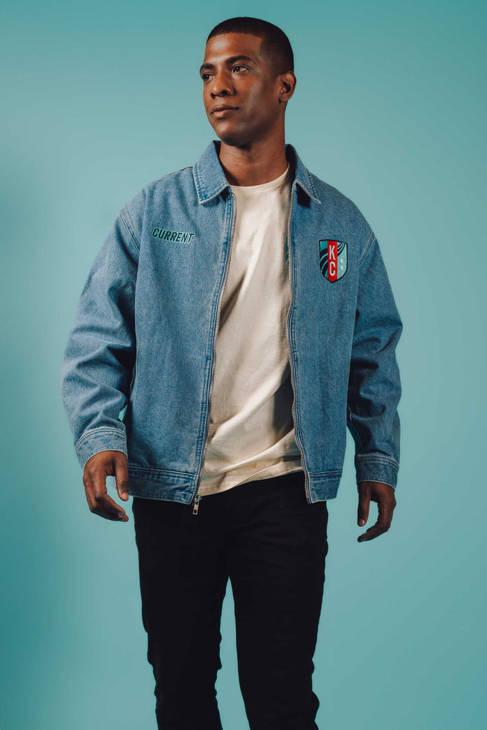 KC Current Unisex Denim Bomber Jacket