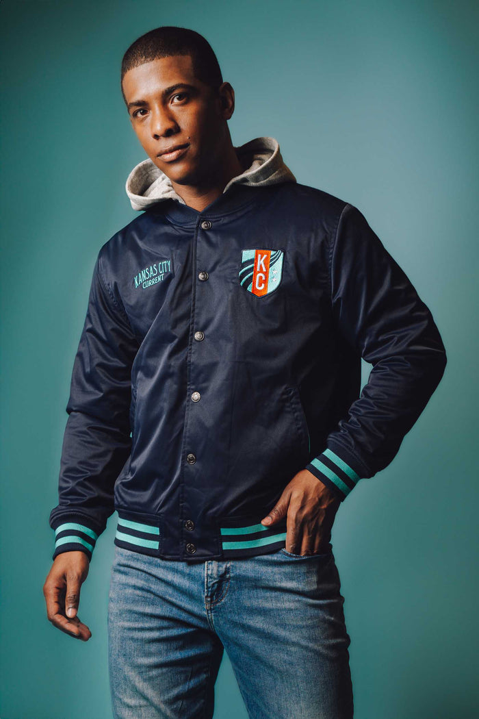 KC Current Unisex Hooded Bomber Jacket