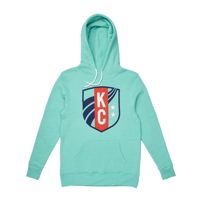 KC Current Unisex Logo Shield Teal Hoodie