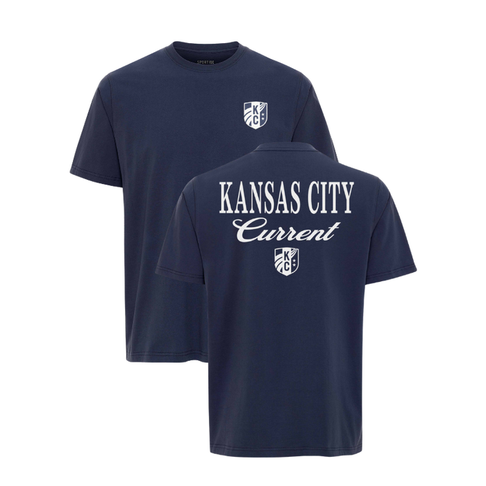 KC Current Unisex Script Crest T-shirt