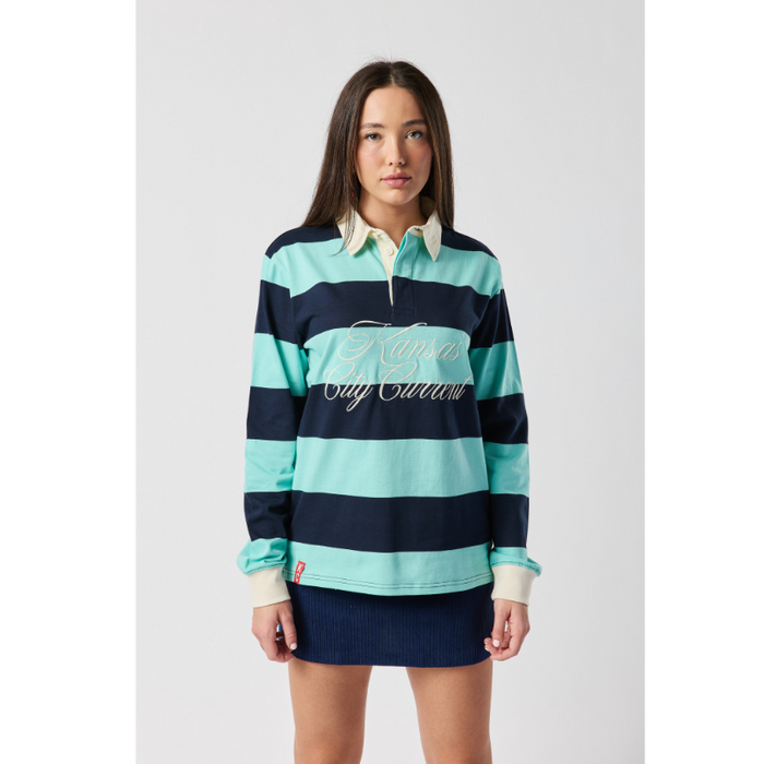 KC Current Unisex Script Striped Rugger